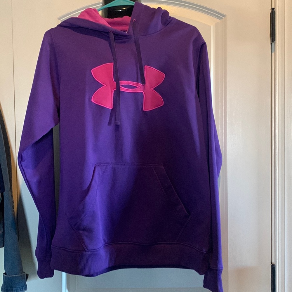 Purple Under Armour big logo hoodie